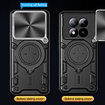 Σκληρή Πλάτη PC+TPU για Xiaomi Poco M8 Pro 5G / Redmi Note 15 Pro+ 5G από OEM σε Μαύρο χρώμα με περιστρεφόμενο Stand και κάλυμμα κάμερας.