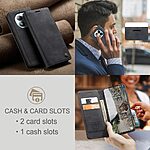 Flip Πορτοφόλι από Συνθετικό Δέρμα (PU) για Xiaomi Poco M8 Pro 5G / Redmi Note 15 Pro+ 5G από CASEME 013 Series σε Μαύρο με θήκες καρτών και Stand.