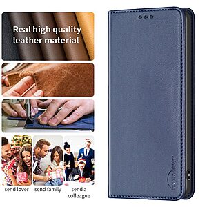 Flip Πορτοφόλι από Συνθετικό Δέρμα (PU) με TPU για Xiaomi Poco M8 Pro 5G / Redmi Note 15 Pro+ 5G από BINFEN COLOR BF18 σε Μπλε χρώμα με θήκες καρτών και Stand.