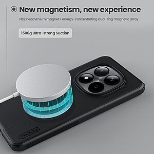 ΘΗΚΕΣ ΚΙΝΗΤΩΝ ΑΞΕΣΟΥΑΡ SAMSUNG GALAXY A7 2017 20 Σκληρή Πλάτη PC+TPU για Xiaomi Poco M8 Pro 5G / Redmi Note 15 Pro+ 5G από NILLKIN Frosted Shield Pro με ενσωματωμένο μαγνήτη σε Μαύρο χρώμα.