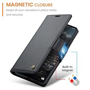 Flip Πορτοφόλι από Συνθετικό Δέρμα (PU) με TPU για Xiaomi Redmi Note 15 Pro 4G από CASEME 023 Series σε Μαύρο με RFID προστασία και Stand.