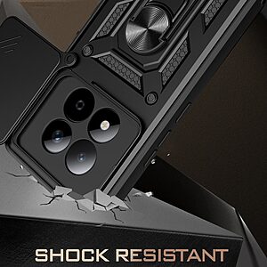 Σκληρή Πλάτη PC+TPU για Xiaomi Redmi Note 15 Pro 4G από OEM σε Ασημί χρώμα με περιστρεφόμενο Stand και προστασία κάμερας.