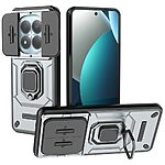 Σκληρή Πλάτη PC+TPU για Xiaomi Redmi Note 15 Pro 4G από OEM σε Γκρι χρώμα με περιστρεφόμενο Stand και προστασία φακού κάμερας.