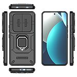 Σκληρή Πλάτη PC+TPU για Xiaomi Redmi Note 15 Pro 4G από OEM σε Μαύρο χρώμα με περιστρεφόμενο Stand και προστασία φακού κάμερας.