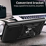 Σκληρή Πλάτη PC+TPU για Xiaomi Redmi Note 15 Pro 4G από OEM σε Μαύρο χρώμα με περιστρεφόμενο Stand και προστασία φακού κάμερας.