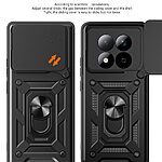 Σκληρή Πλάτη PC+TPU για Xiaomi Redmi Note 15 Pro 4G από OEM σε Μαύρο χρώμα με περιστρεφόμενο Stand και προστασία φακού κάμερας.