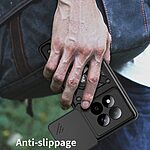 Σκληρή Πλάτη PC+TPU για Xiaomi Redmi Note 15 Pro 4G από OEM σε Μαύρο χρώμα με περιστρεφόμενο Stand και προστασία φακού κάμερας.