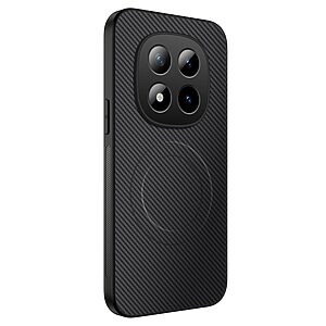 Σκληρή Πλάτη PC+TPU για Xiaomi Redmi Note 15 Pro 4G από WANLONFENG TQ Series σε Μαύρο με ενσωματωμένο μαγνήτη και υφή carbon fiber.