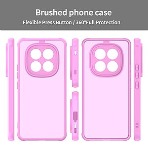 Σκληρή Πλάτη PC+TPU για Xiaomi Redmi Note 15 Pro 4G σε Μωβ Ανοιχτό χρώμα με αεροθαλάμους στις γωνίες και frosted διάφανο φινίρισμα για μέγιστη προστασία.