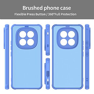 Σκληρή Πλάτη PC+TPU για Xiaomi Redmi Note 15 Pro 4G σε Μπλε Ανοιχτό χρώμα με frosted διάφανο φινίρισμα και αερόσακους γωνιών για προστασία από πτώσεις.