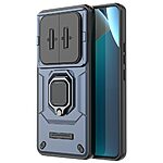 Σκληρή Πλάτη PC+TPU για Xiaomi Redmi Note 15 Pro 4G από OEM σε Μπλε χρώμα με περιστρεφόμενο Stand και κινητή προστασία φακού.