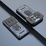 Σκληρή Πλάτη PC+TPU για Xiaomi Redmi Note 15 Pro 4G από OEM σε Μπλε χρώμα με περιστρεφόμενο Stand και κινητή προστασία φακού.