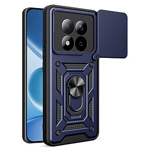 Σκληρή Πλάτη PC+TPU για Xiaomi Redmi Note 15 Pro 4G από OEM σε Μπλε χρώμα με περιστρεφόμενο Stand και προστασία κάμερας.