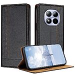 Flip Πορτοφόλι από Συνθετικό Δέρμα (PU) με TPU για Xiaomi Redmi Note 15 Pro 4G σε Μαύρο χρώμα με θήκη κάρτας και αναδιπλούμενη βάση στήριξης.