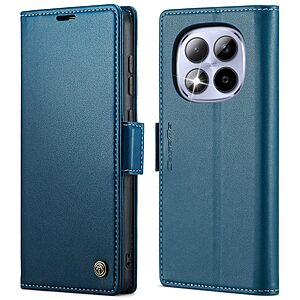 Flip Πορτοφόλι από Συνθετικό Δέρμα (PU) με TPU για Xiaomi Redmi Note 15 Pro 4G από CASEME 023 Series σε Μπλε χρώμα με RFID προστασία και Stand.