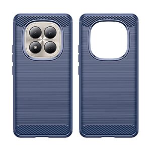 Πλάτη TPU για Xiaomi Redmi Note 15 Pro 4G σε Μπλε χρώμα με υφή Carbon Fiber και επιφάνεια brushed ανθεκτική σε δακτυλικά αποτυπώματα.
