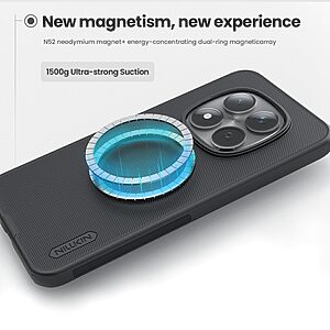 Σκληρή Πλάτη PC+TPU για Xiaomi Redmi Note 15 Pro 5G από NILLKIN Frosted Shield Pro σε Μαύρο χρώμα με ενσωματωμένο μαγνήτη.