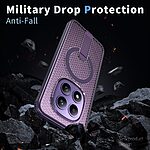 Σκληρή Πλάτη PC+TPU για το Xiaomi Redmi Note 15 Pro 5G σε Μωβ χρώμα με μαγνητικό δαχτυλίδι, ενσωματωμένο Stand και grid texture σχεδιασμό.