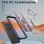 Σκληρή Πλάτη PC+TPU για το Xiaomi Redmi Note 15 Pro 5G σε Μωβ χρώμα με μαγνητικό δαχτυλίδι, ενσωματωμένο Stand και grid texture σχεδιασμό.