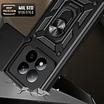 Σκληρή Πλάτη PC+TPU για Xiaomi Redmi Note 15 Pro 5G από OEM σε Μπλε χρώμα με περιστρεφόμενο Stand και προστασία φακού κάμερας.