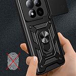 Σκληρή Πλάτη PC+TPU για Xiaomi Redmi Note 15 Pro 5G από OEM σε Μπλε χρώμα με περιστρεφόμενο Stand και προστασία φακού κάμερας.