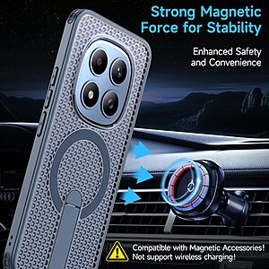 Σκληρή Πλάτη PC+TPU για Xiaomi Redmi Note 15 Pro 5G σε Μπλε χρώμα με ενσωματωμένο Stand και μαγνητική συμβατότητα.