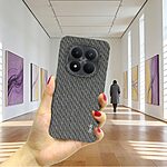 Πλάτη από Συνθετικό Δέρμα (PU) για Xiaomi Redmi Note 15 Pro 5G από IMAK Ruiyi Series σε Γκρι Σκούρο χρώμα με υφασμάτινη υφή και PC ενίσχυση.