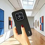 Πλάτη από Συνθετικό Δέρμα (PU) για Xiaomi Redmi Note 15 Pro 5G από IMAK Ruiyi Series σε Μαύρο χρώμα με υφασμάτινη υφή και προστασία από γρατζουνιές.