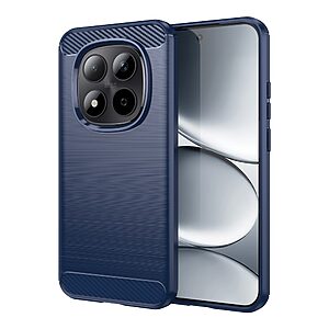 Πλάτη TPU για Xiaomi Redmi Note 15 Pro 5G με υφή Carbon Fiber σε Μπλε χρώμα. Ανθεκτική προστασία με επιφάνεια κατά δακτυλικών αποτυπωμάτων.