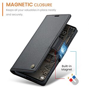 Flip Πορτοφόλι από Συνθετικό Δέρμα (PU) με TPU για Xiaomi Redmi Note 15 Pro+ 5G - CASEME 023 - Μαύρο με RFID προστασία, θήκες καρτών και βάση στήριξης.