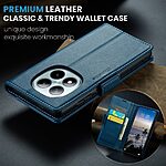 Flip Πορτοφόλι από Συνθετικό Δέρμα (PU) με TPU για Xiaomi Redmi Note 15 Pro+ 5G - CASEME 023 - Μπλε με RFID προστασία, θήκες καρτών και αναδιπλούμενη βάση.