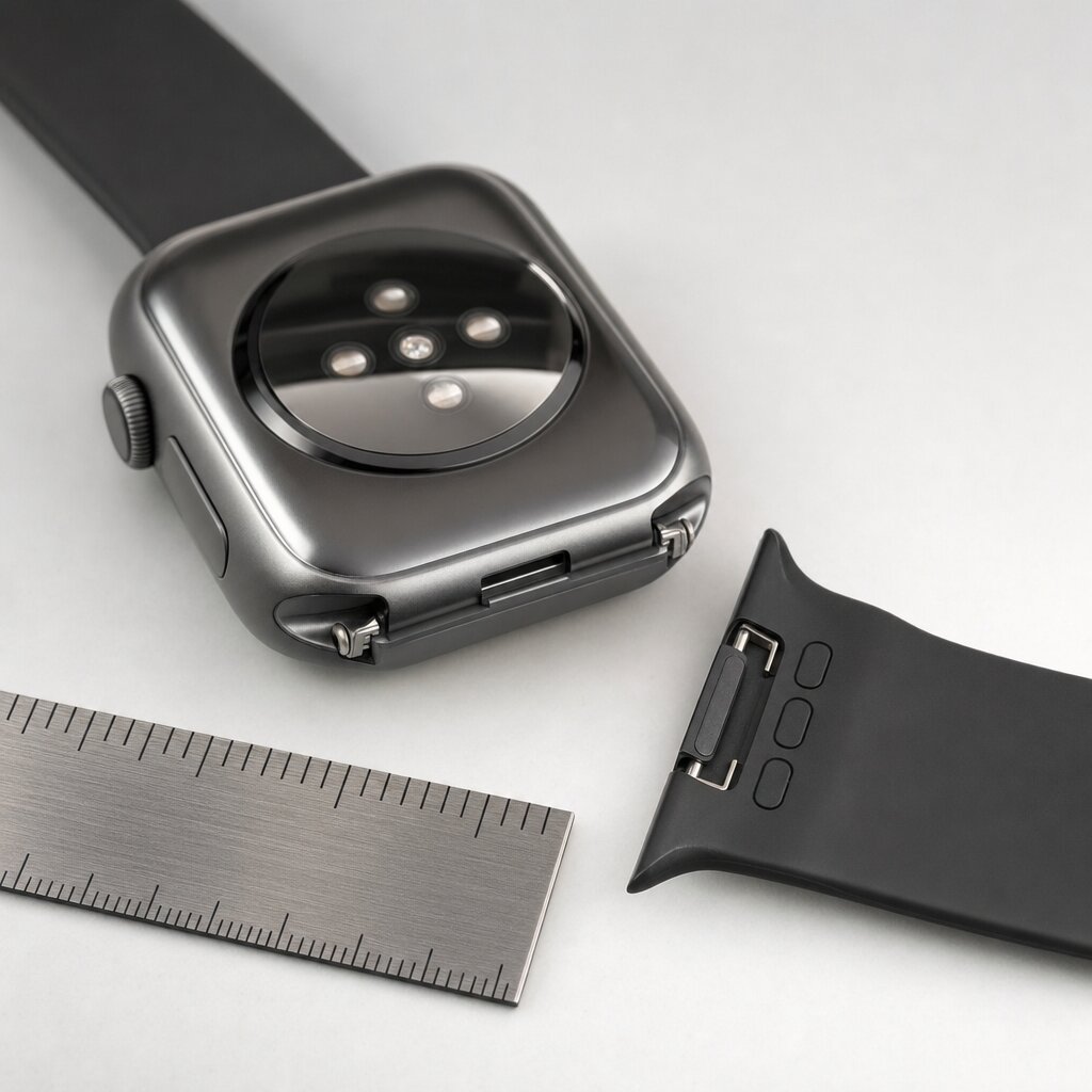 Λουράκια Smartwatch: Υλικά, Συμβατότητα & Στυλ 2 Έλεγχος συμβατότητας λουρακιού smartwatch — μέτρηση lug width και μέγεθος Apple Watch