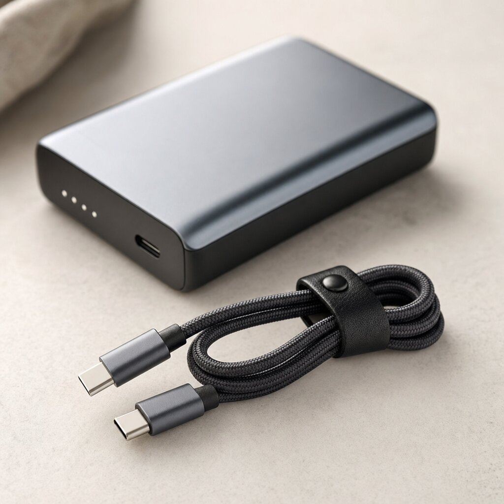 Κοντό ποιοτικό καλώδιο USB-C για power bank