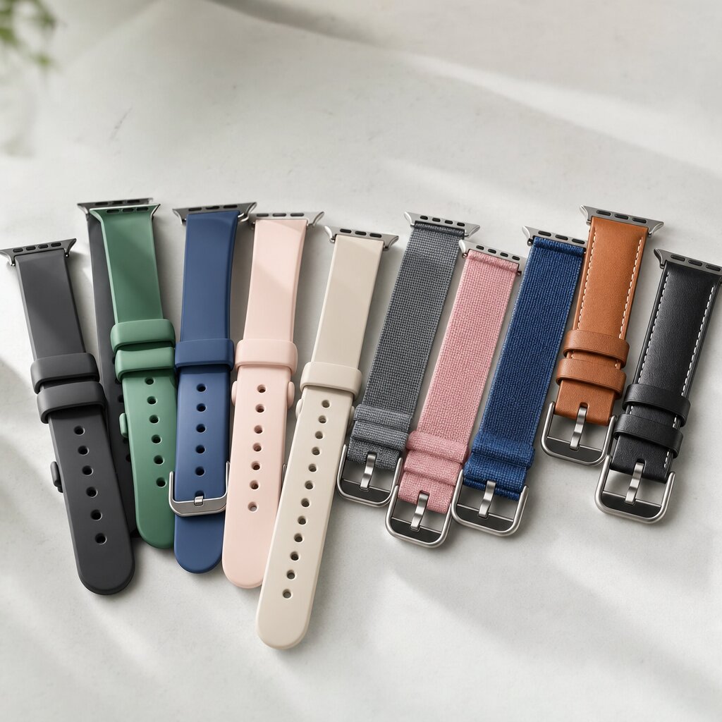 Λουράκια Smartwatch: Υλικά, Συμβατότητα & Στυλ 5 Συλλογή από λουράκια smartwatch σε διάφορα χρώματα και υλικά