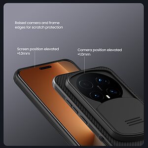 Σκληρή Πλάτη PC+TPU για Honor Magic8 Pro 5G από NILLKIN Camshield Pro Series σε Μαύρο χρώμα με συρόμενο κάλυμμα προστασίας κάμερας.