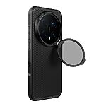 Σκληρή Πλάτη PC+TPU για Honor Magic8 Pro 5G από NILLKIN Camshield Prop Magnetic Series σε Μαύρο χρώμα με διάφανο κάλυμμα φακού και ενσωματωμένο Stand.