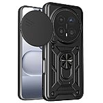 Σκληρή Πλάτη PC+TPU για Honor Magic8 Pro 5G από OEM σε Μαύρο χρώμα με περιστρεφόμενο Stand και προστασία κάμερας.