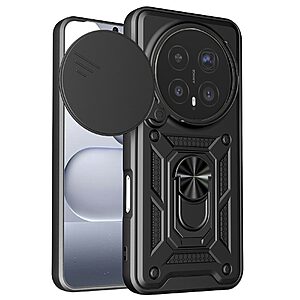 Σκληρή Πλάτη PC+TPU για Honor Magic8 Pro 5G από OEM σε Μαύρο χρώμα με περιστρεφόμενο Stand και προστασία κάμερας.