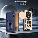Σκληρή Πλάτη PC+TPU για Honor Magic8 Pro 5G από OEM σε Μαύρο χρώμα με περιστρεφόμενο Stand και προστασία κάμερας.