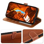 Flip Πορτοφόλι από Συνθετικό Δέρμα (PU) με TPU για Honor Magic8 Pro 5G σε Καφέ χρώμα με RFID προστασία, θήκες καρτών και αναδιπλούμενη βάση στήριξης.