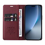 Flip Πορτοφόλι από Συνθετικό Δέρμα (PU) με TPU για το Honor Magic8 Pro 5G από YIKATU σε Κόκκινο Σκούρο χρώμα με θήκες καρτών και Stand.