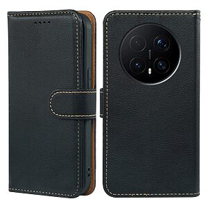 Flip Πορτοφόλι από Συνθετικό Δέρμα (PU) για Honor Magic8 Pro 5G σε Μαύρο χρώμα με RFID προστασία, θήκες καρτών και ενσωματωμένο Stand.