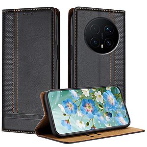 Flip Θήκη από Συνθετικό Δέρμα (PU) με TPU για Honor Magic8 Pro 5G σε Μαύρο χρώμα με θήκη κάρτας και αναδιπλούμενη βάση στήριξης.