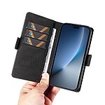 Flip Πορτοφόλι από Συνθετικό Δέρμα (PU) με TPU για Honor Magic8 Pro 5G από YIKATU YK-005 σε Μαύρο χρώμα με θήκες καρτών και Stand.