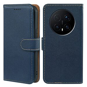 Flip Πορτοφόλι από Συνθετικό Δέρμα (PU) με TPU για Honor Magic8 Pro 5G σε Μπλε χρώμα με RFID προστασία, θήκες καρτών και ενσωματωμένο Stand.