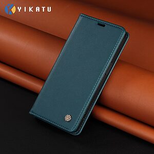 Flip Πορτοφόλι από Συνθετικό Δέρμα (PU) με TPU για το Honor Magic8 Pro 5G από YIKATU σε Πράσινο χρώμα με θήκες καρτών και Stand.