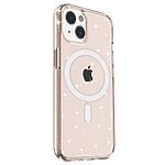 Σκληρή Πλάτη PC+TPU για iPhone 13 με glitter powder σχέδιο και υποστήριξη MagSafe σε χρυσό χρώμα.