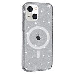 Σκληρή Πλάτη PC+TPU με glitter powder και μαγνητική τεχνολογία MagSafe για iPhone 13 σε μαύρο χρώμα από OEM.