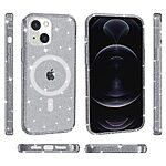 Σκληρή Πλάτη PC+TPU με glitter powder και μαγνητική τεχνολογία MagSafe για iPhone 13 σε μαύρο χρώμα από OEM.