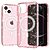 Σκληρή Πλάτη PC+TPU για iPhone 13 με glitter powder σχέδιο και συμβατότητα MagSafe από OEM, σε ροζ χρώμα.